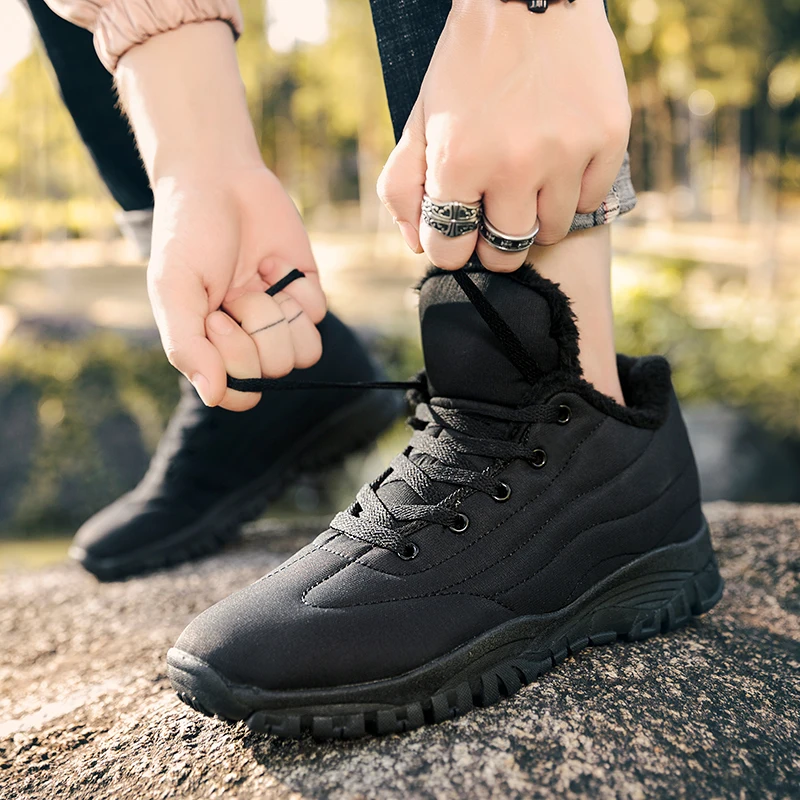Мужские ботинки зимние уличные кроссовки мужские водонепроницаемые с мехом