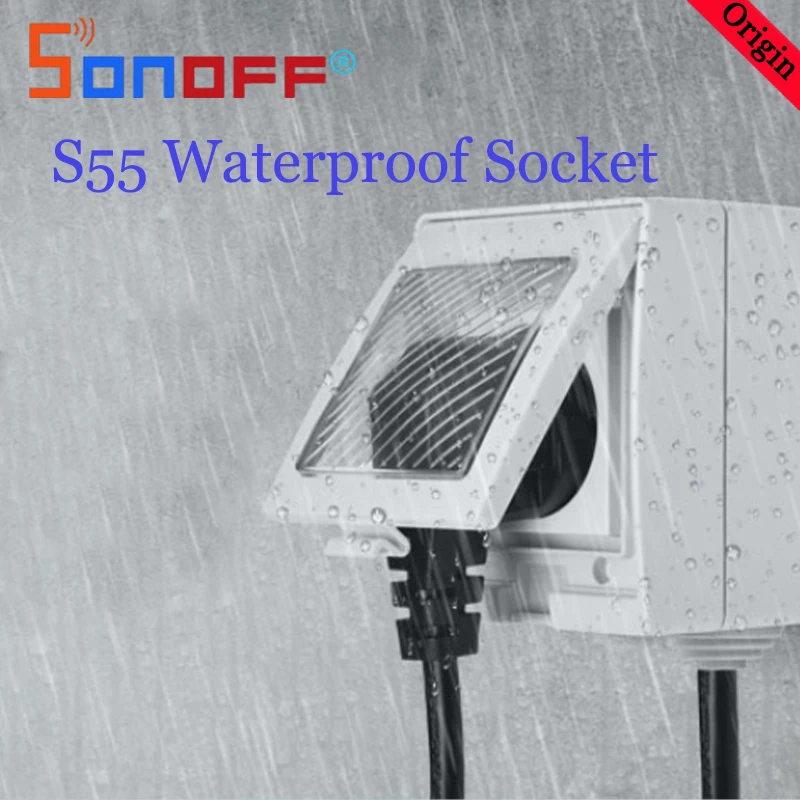 Умная водонепроницаемая розетка SONOFF S55 с Wi Fi таймером уличный переключатель