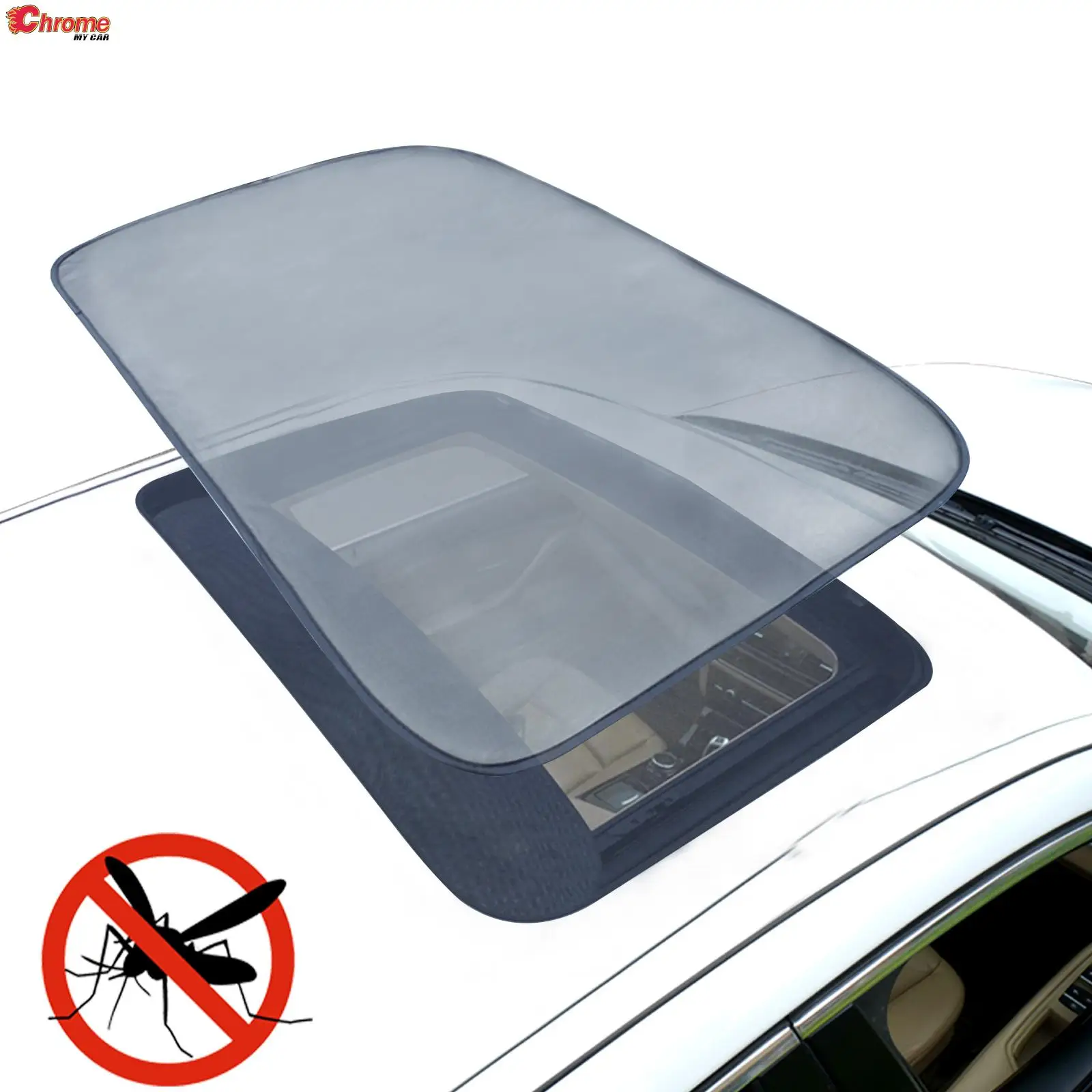 Car Magnetic Moonroof Sunroof Sun Shade Mesh Roof Awnings Cover Camping Kept The Bugs Out Screen Anti-Mosquito Trips SUV Tent