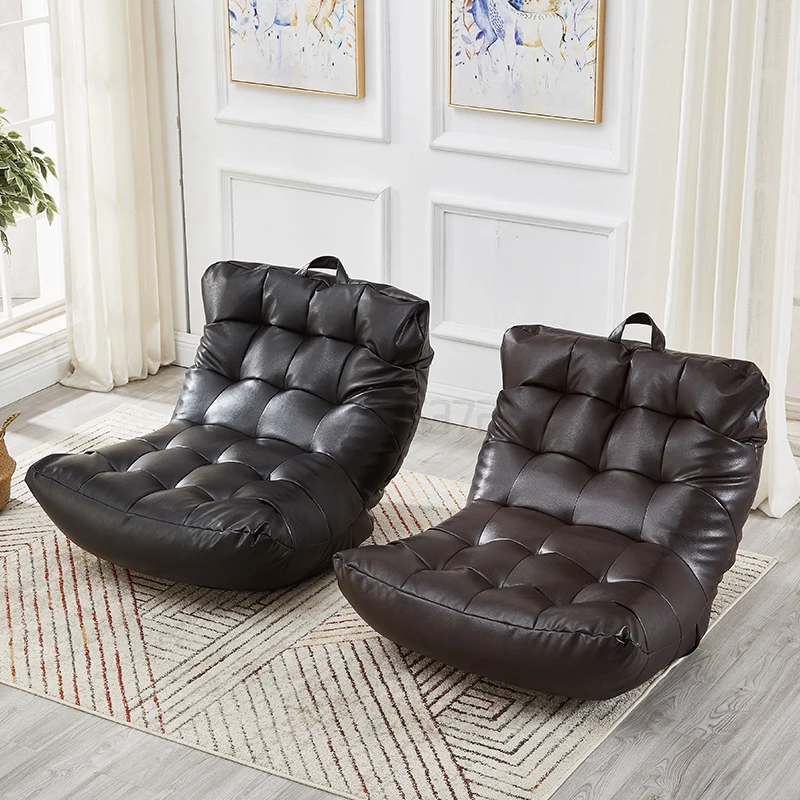 

Tatami recliner bean bag single stool small family bedroom balcony room foldable leather chair