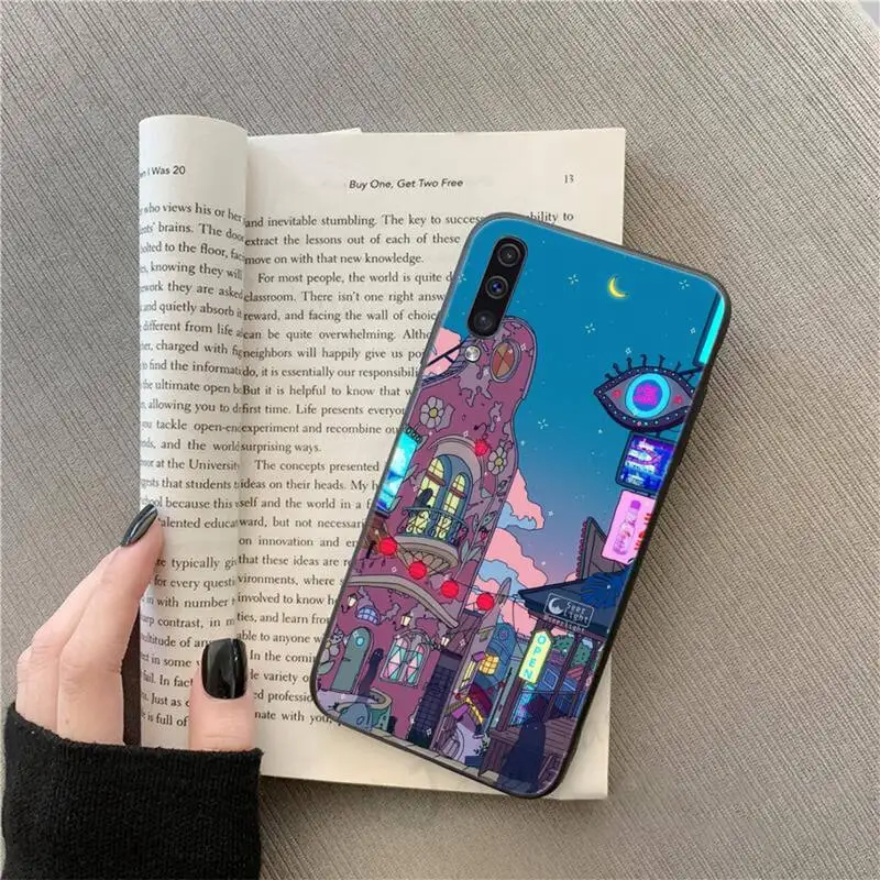 

Wave Art purplr style pattern Phone Case For Samsung galaxy S 9 10 20 A 10 21 30 31 40 50 51 71 s note 20 j 4 2018 plus