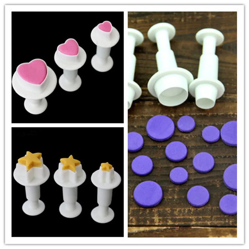 3 шт./компл. форма для вырезания печенья торта выталкиватель штамп плунжеры