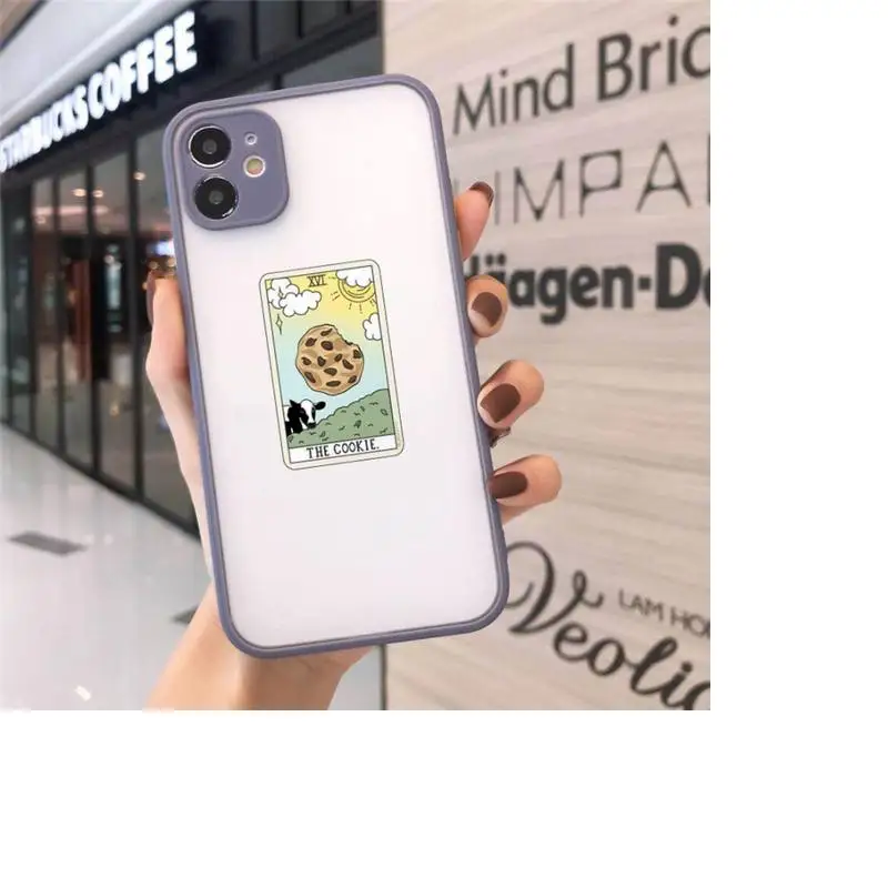 

Phone Case For iPhone 12 11 Mini Pro XR XS Max 7 8 Plus X Aesthetic Art pizza coffee Matte transparent Gray Cover
