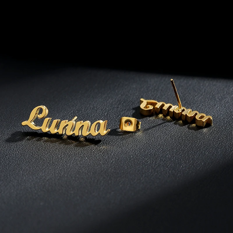 Инициальные ювелирные изделия индивидуальное имя серьги из нержавеющей стали