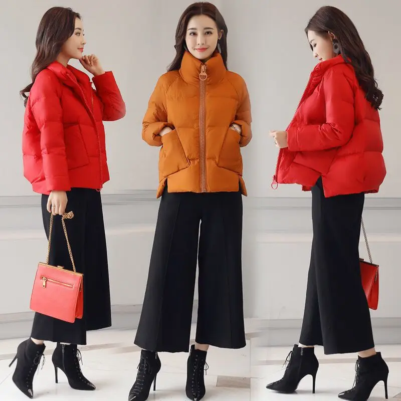 Толстые теплые Модный комплект на шнуровке Новинка Женские Короткие хлопковые