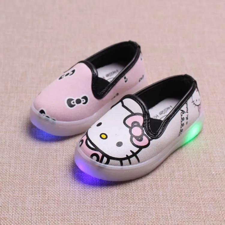 Обувь на плоской подошве для девочек с изображением Микки Мауса повседневная