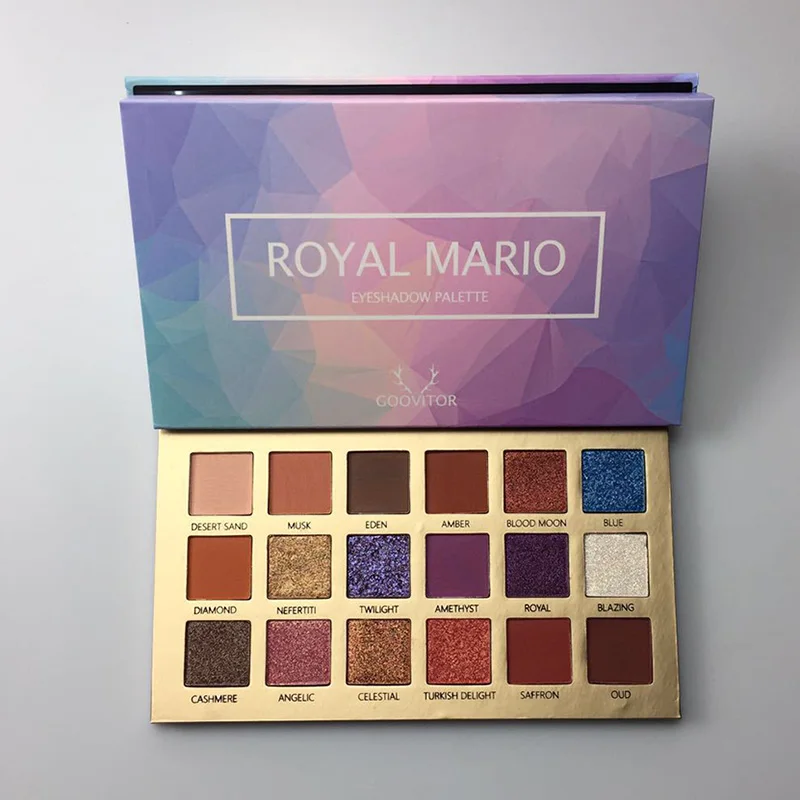 

Eyeshadow Palette Makeup Glitter 18 Color Shining Cosmetics Tray Portable for Women KG66