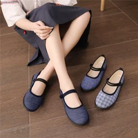 new embroidered shoes linen flower cloth shoes handmade cloth shoes square dance shoes one pedal casual shoes