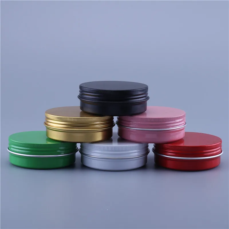 

10pcs 60g Colorful Empty Aluminum Pot Jars Cosmetic Containers With Lid Eye Cream Hair Conditioner Tin Cosmetic Metal