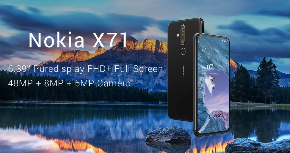 Мобильный телефон с глобальной прошивкой Nokia X71 6GB 128GB Android P 4G FDD LTE 6,3" 19:9 FHD+ Snapdragon 660 Восьмиядерный 3500mAh сканер отпечатков пальцев
