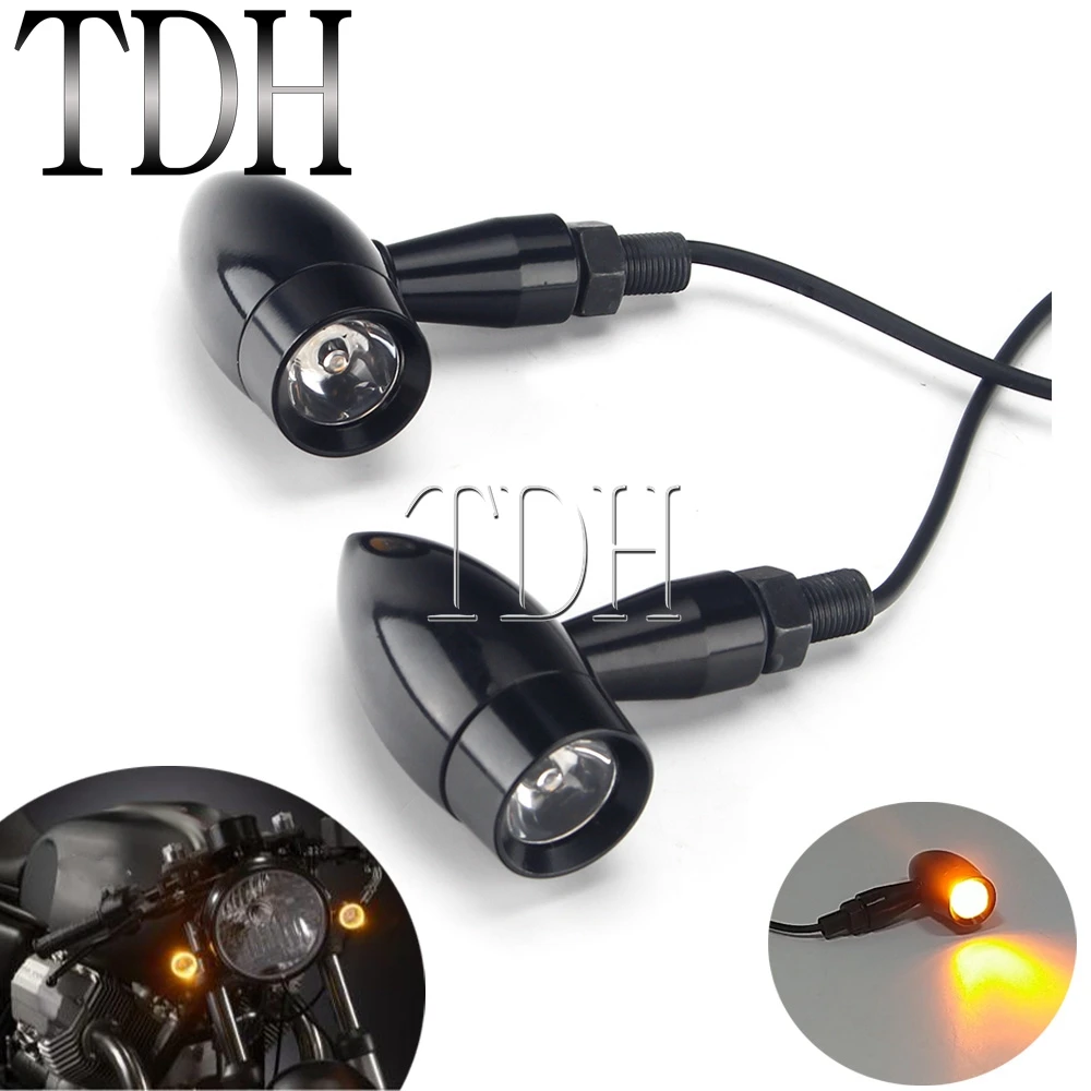 

Для Harley Chopper Bobber Cafe Racer Honda Kawasaki 10 мм мотоциклетная мини-пуля светодиодные сигналы поворота Индикатор мигалка лампа