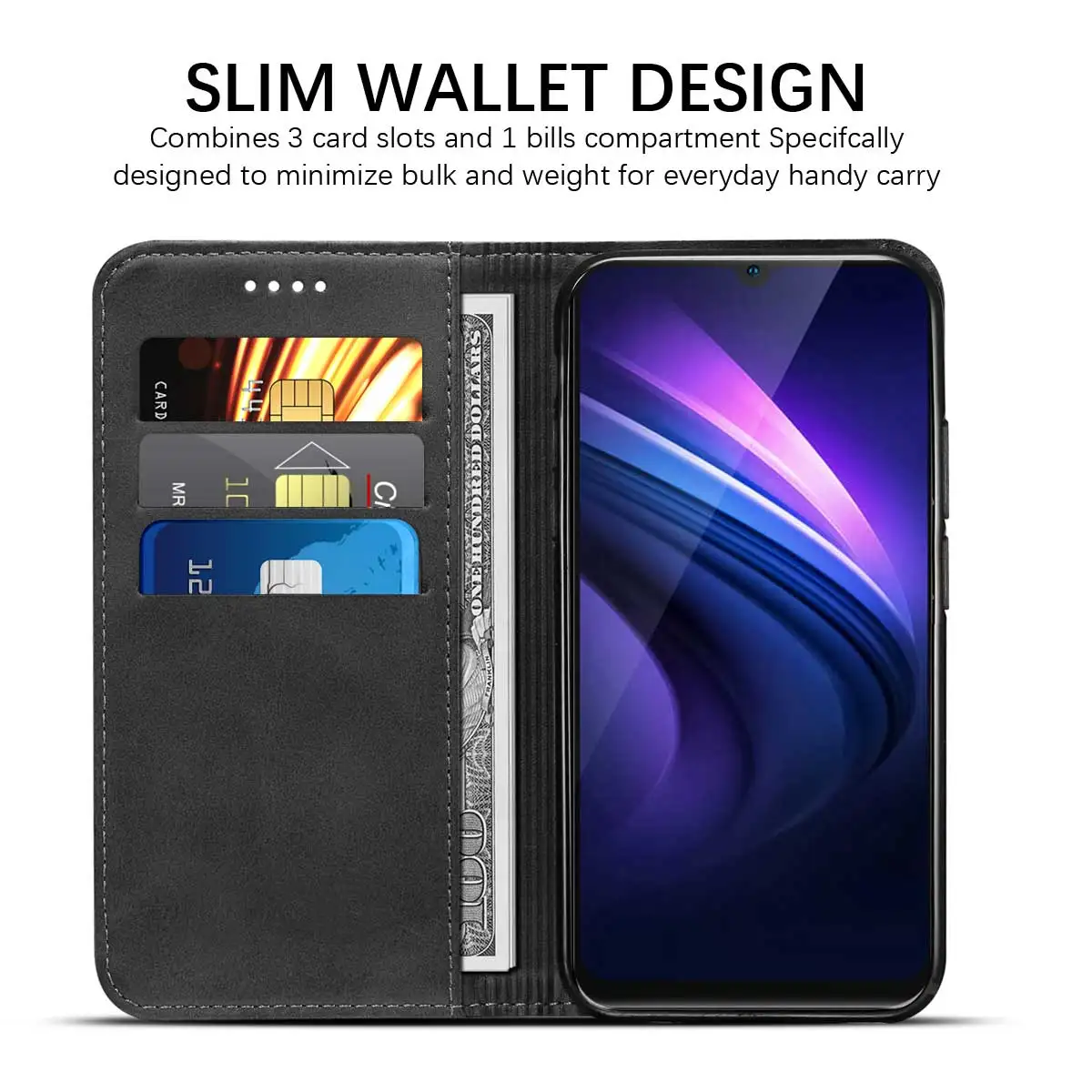 For Vivo IQOO NEO Calf Grain PU Leather Wallet Case Flip Stand Cover Protective Shell Anti-Scratch Shockproof with Card Holders | Мобильные