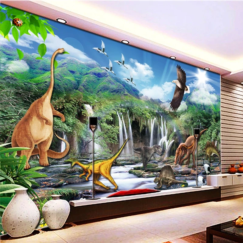 Пользовательские Настенные обои 3D Животные пейзаж настенная живопись гостиная