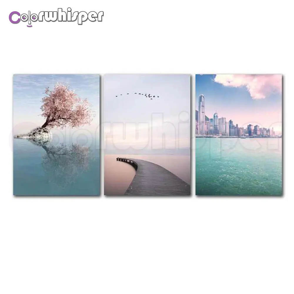 Алмазная живопись 5D полный квадрат/круглый архитектурный пейзаж морское