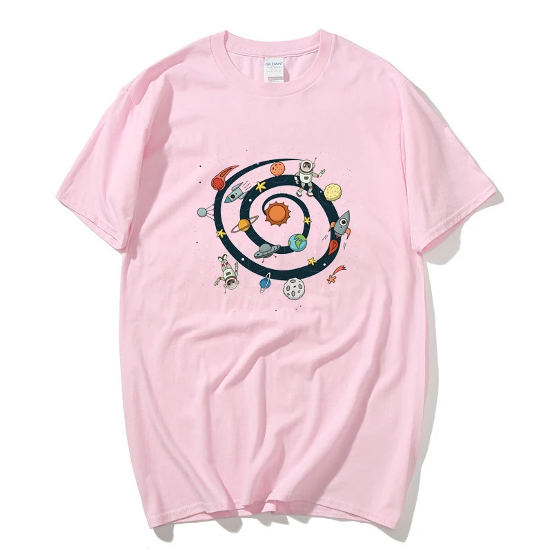 2020 Футболка с оригинальным цифровым принтом астронавта космическая качели под