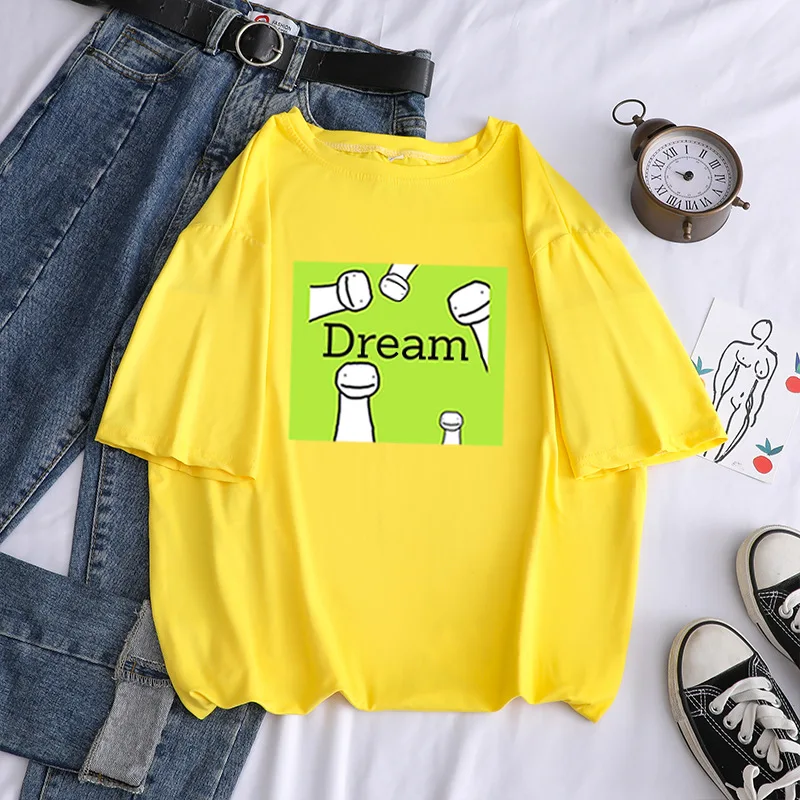 

Kpop Dream Smp Men/Women Short Sleeve T-Shirt Casual All-match Fashion Personality Unisex Student Girlfriend Loose Oversize Tops