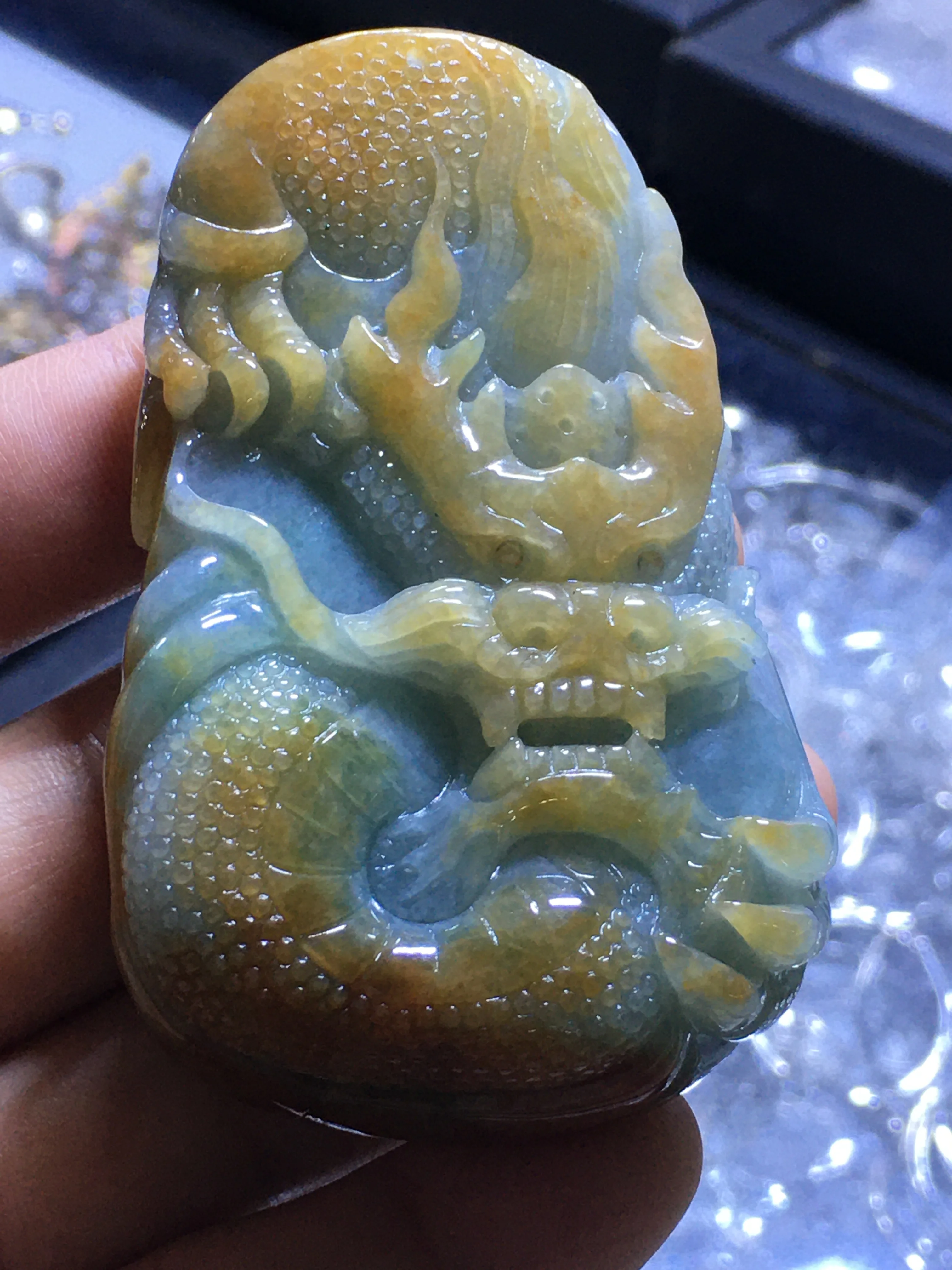 

Natural Myanmar jade A HandCarved landscape jadeite jade yellow jade pendant jade necklace jewelry necklaces