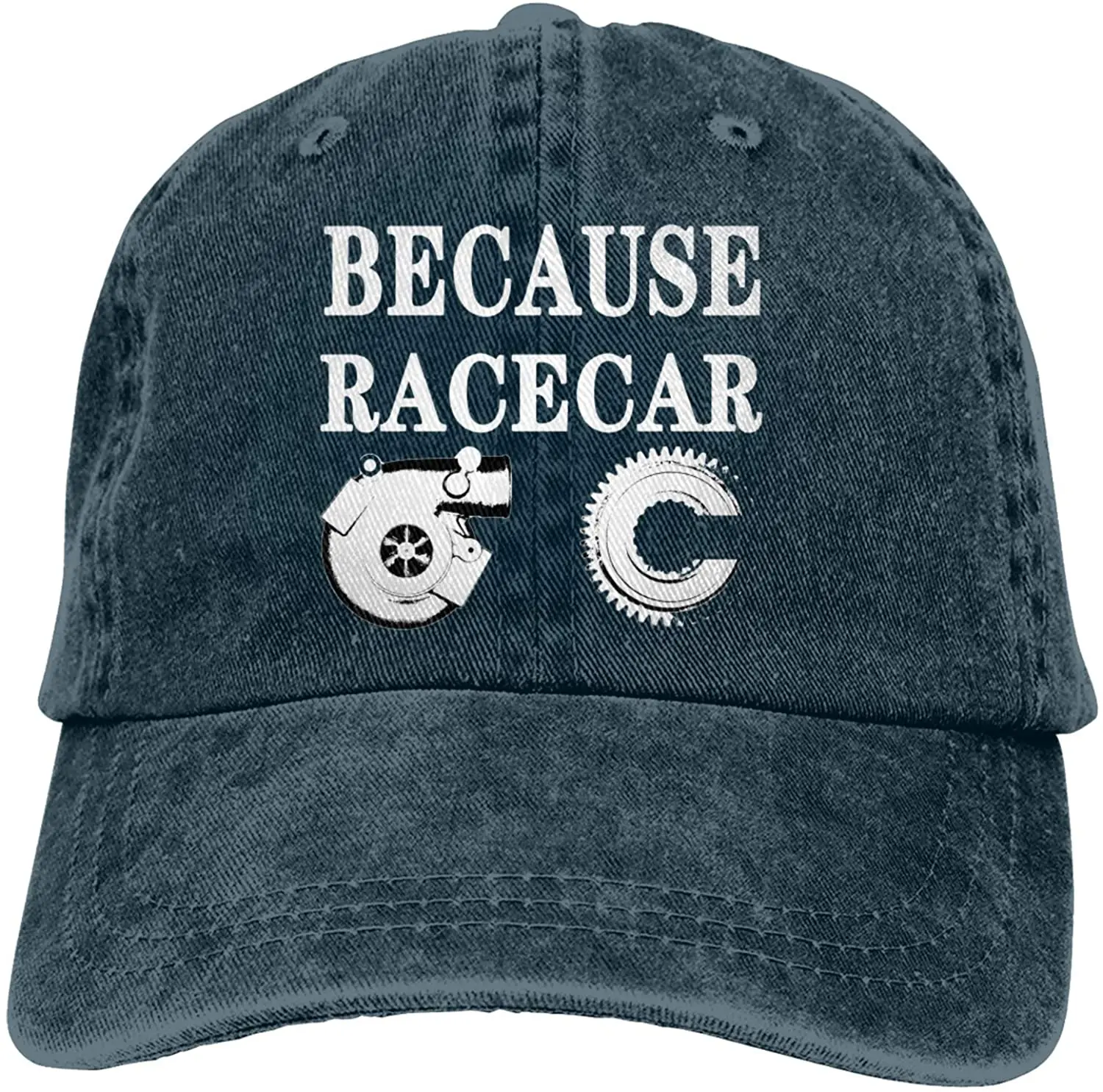 

Because Racecar Sports Denim Cap Adjustable Unisex Plain Baseball Cowboy Snapback Hat