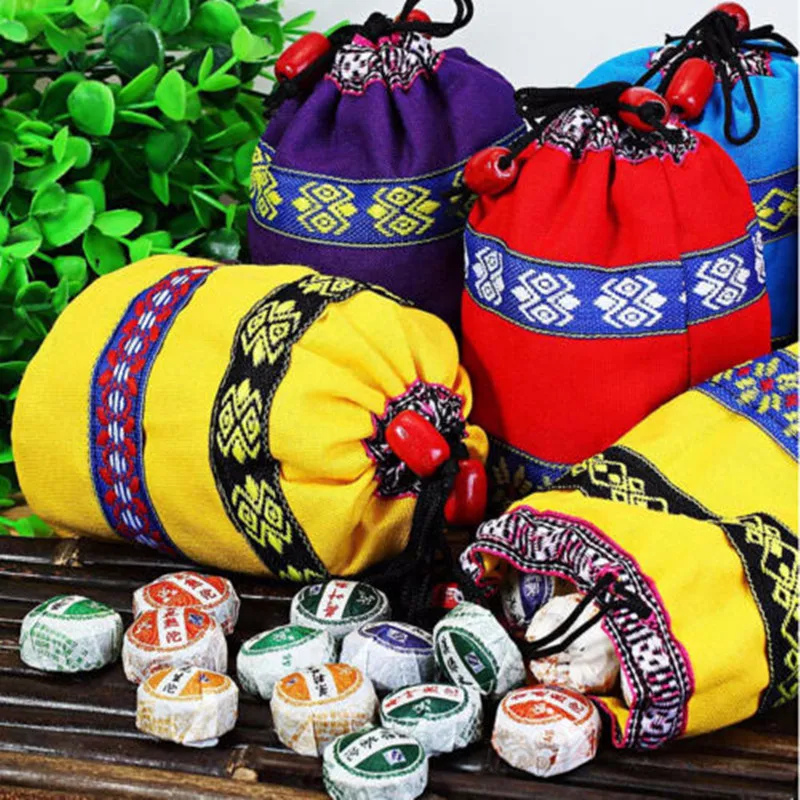 

50pcs Pu'er Tea10 Different Flavors 2021 Mini Yunnan Pu-erh Tea Chinese Pu-erh Tea Chai with Gift Bag