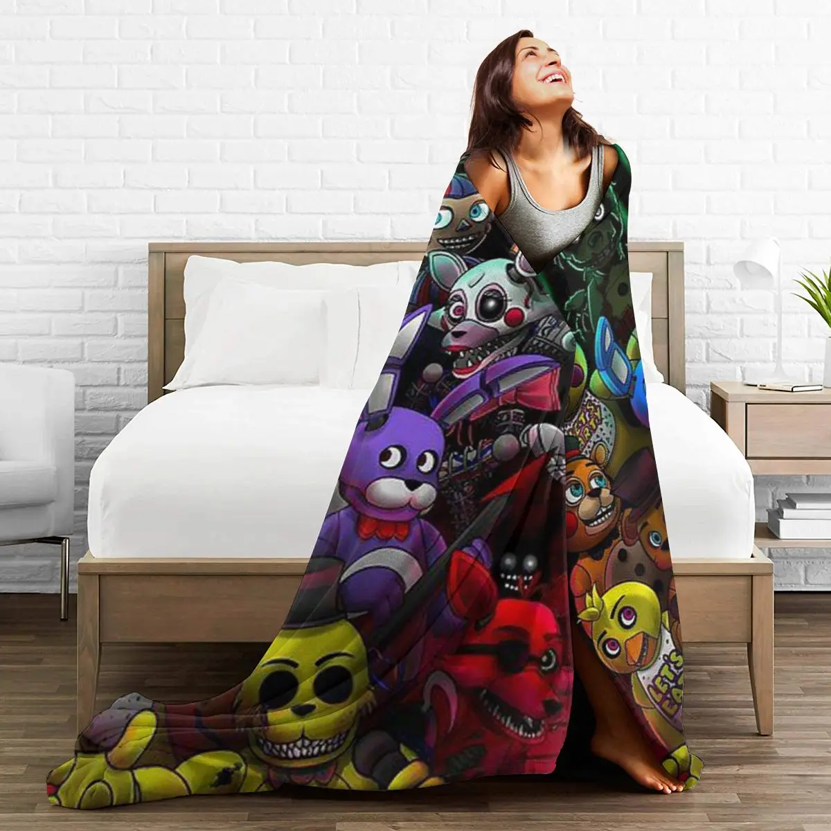 

anime blanket flannel Family Blanket Throw Blanket on Bed Sofa Bedding plaid throw blanket