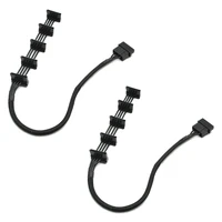 hfes 2x 4 pin ide 1to 5 sata sata power cable adapter splitter cables 18awg black sleeved 40cm for pc server