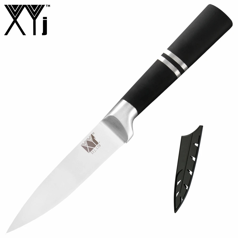 XYj 7 шт. набор ножей из нержавеющей стали 8 ''подставка для ножей Нескользящая черная ручка нож шеф-повара кухонный инструмент приспособление для дома Полный нож Тан - Цвет: K.3.5 paring knife