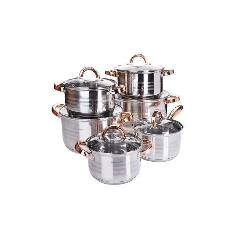 Набор посуды для приготовления MAYER & BOCH 12 предметов золото|Наборы посуды| |