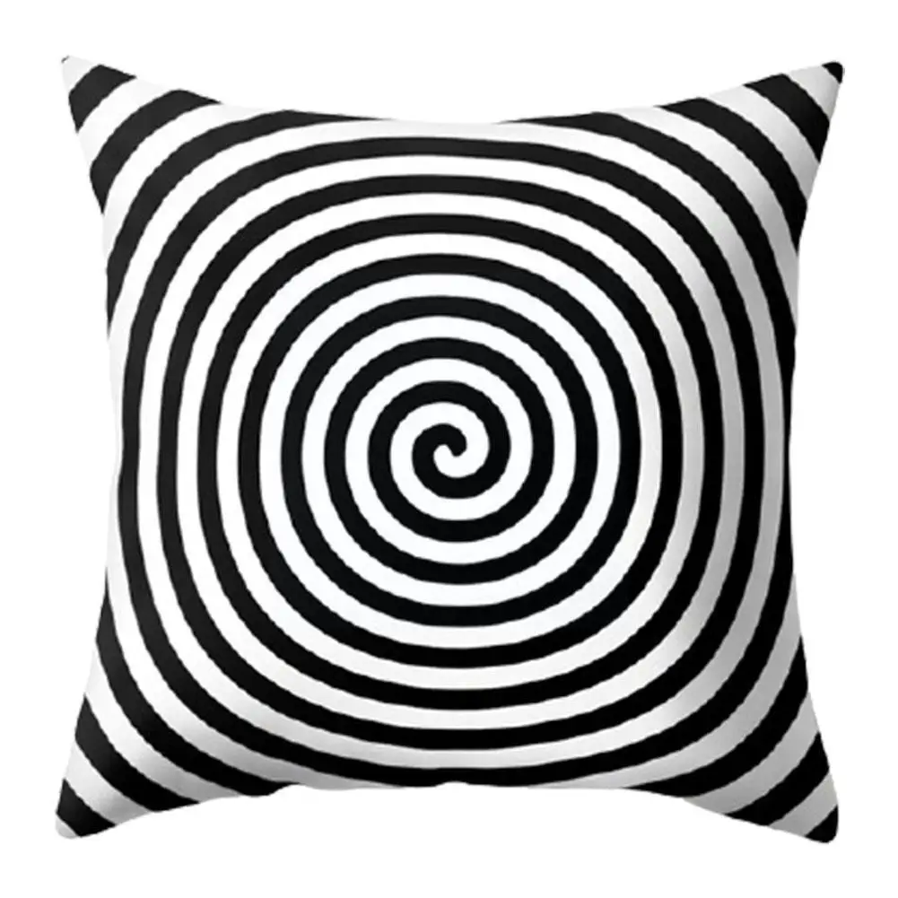 

Creative Geometric Abstract Twisted Black And White Pillowcase Decorative Cushion Cover Peach Pillowcase Home Skin R9O5