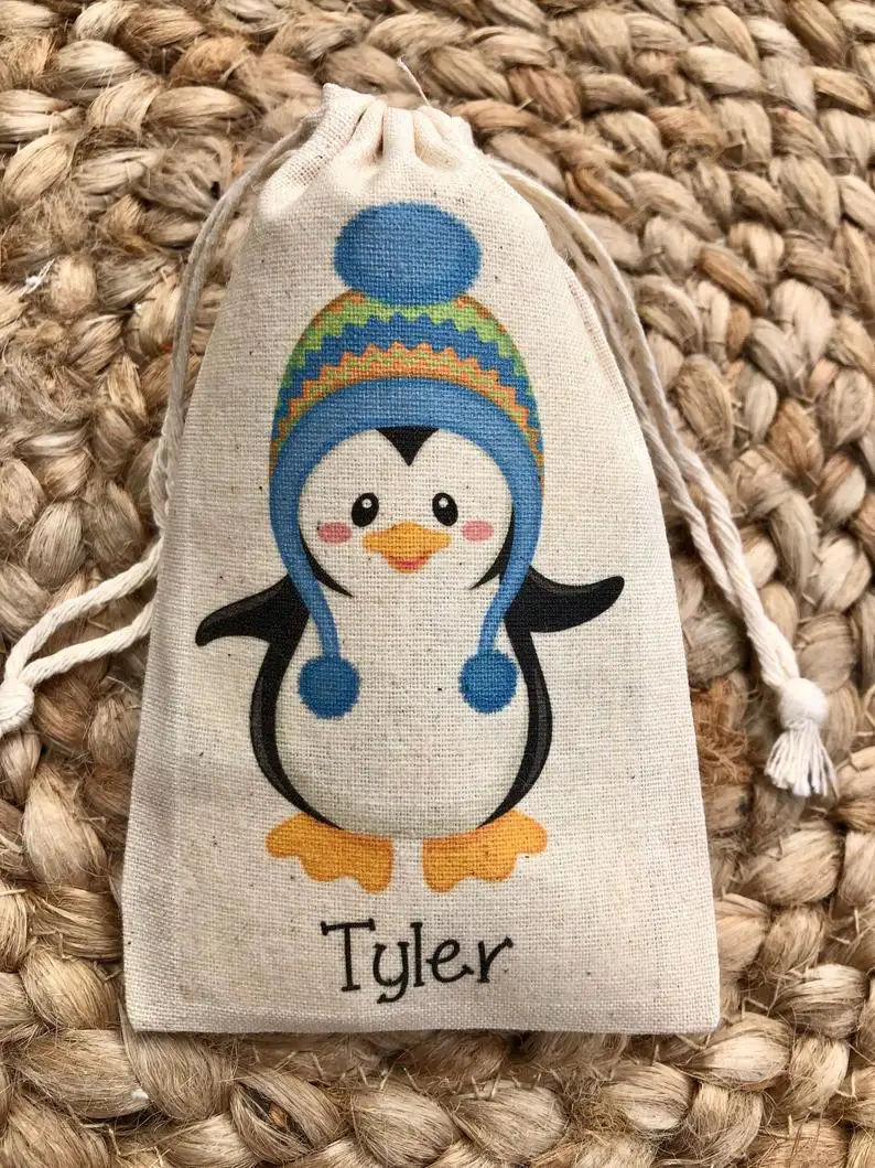 5-teilige Pinguin-Süßigkeiten-Goodie-Schokoladen-Leckerli-Tasche mit Winterwunderland-Motiv für Mädchen, Jungen, Babyparty, Geburtstagsparty-Dekoration, Gastgeschenk – Detail 7