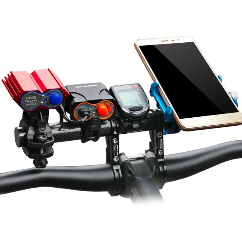 

GUB 202 Carbon Fiber Bicycle Handlebar Extender 20cm Super Long Bike Light Holder Phone Lamp Mount Stand Cycling Accessories