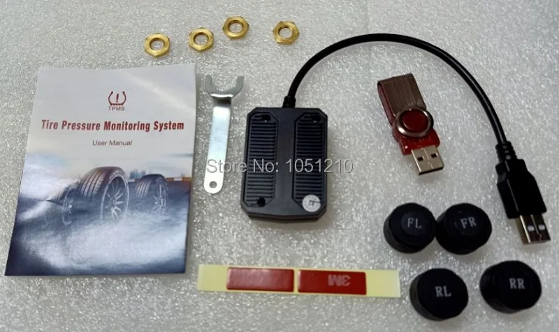 Система мониторинга давления в шинах Ouchuangbo TPMS с 4 внешними датчиками оповещение о