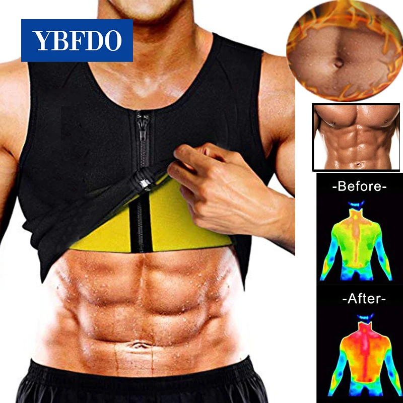 YBFDO пояс для похудения живота Для мужчин жилет Body Shaper неопрена молния сверху
