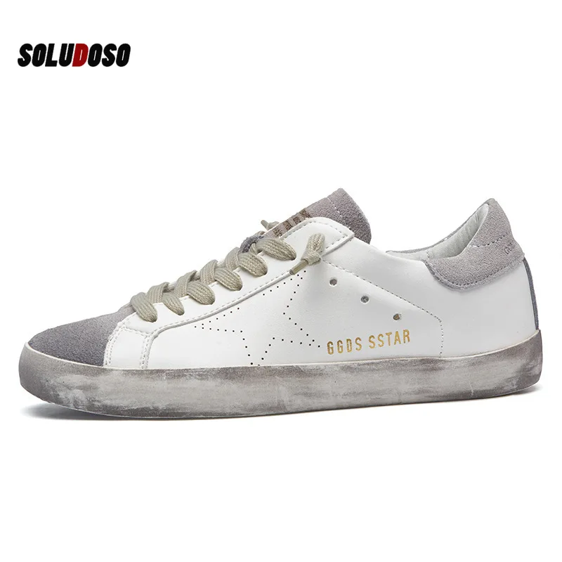 

Small white shoes 2020 spring casual large size women's shoes star dirty shoes explosion models flat bottom lace men's shoes