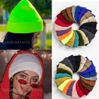 Новинка, зимние шапки для женщин, облегающие шапки, вязаная флуоресцентная шапка, осенние женские облегающие шапки, теплая шапочка, Женская Повседневная шапка