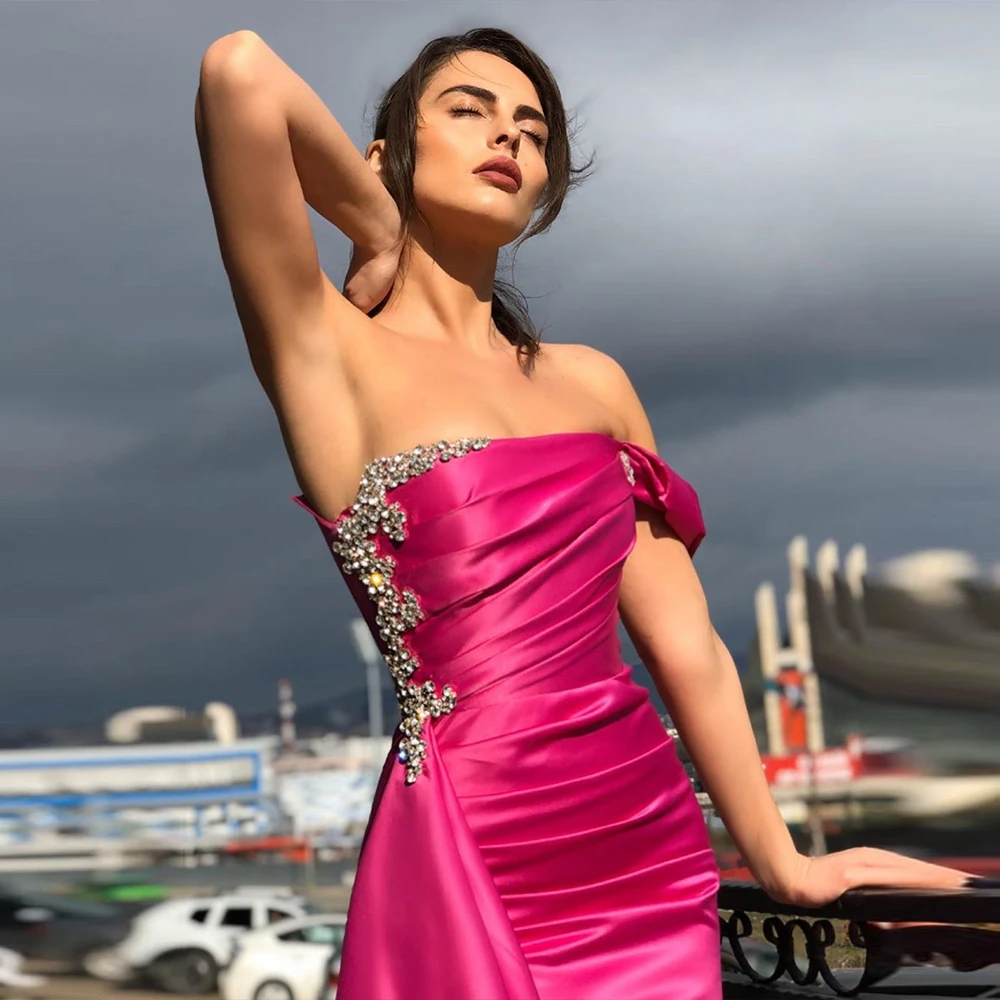 Bbonlinedress вечерние платья русалки 2020 Длинные без бретелек с кристаллами и бисером