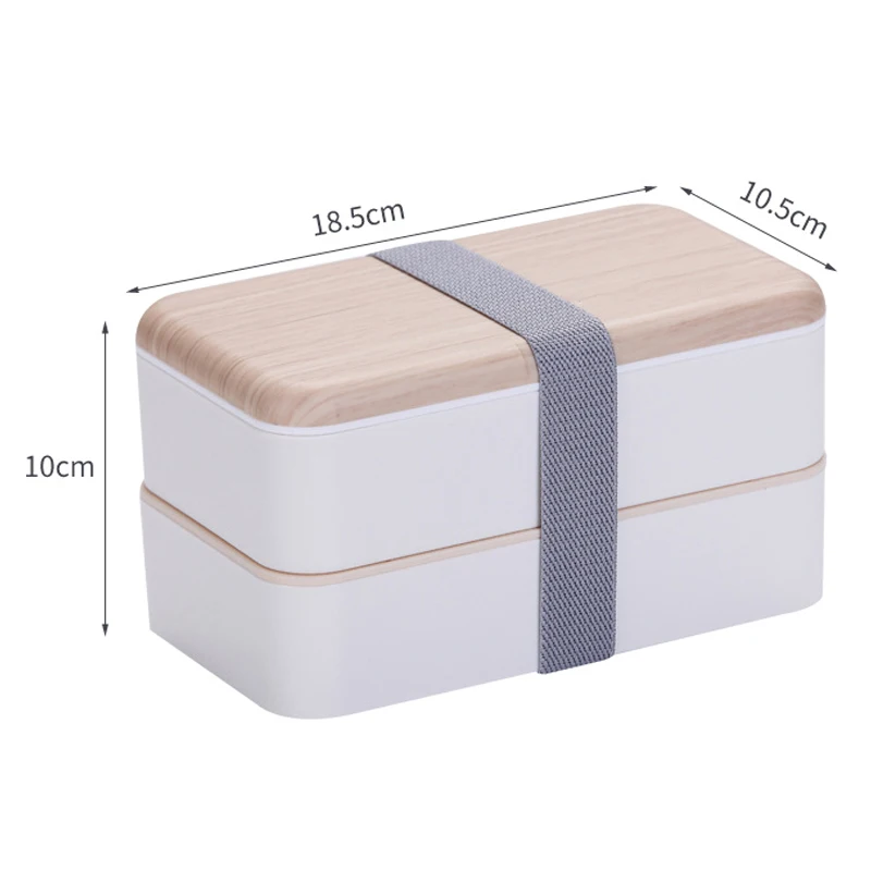

Microwave Lunch Box Wooden 2 Layer Portable Storage Case Container ASD88