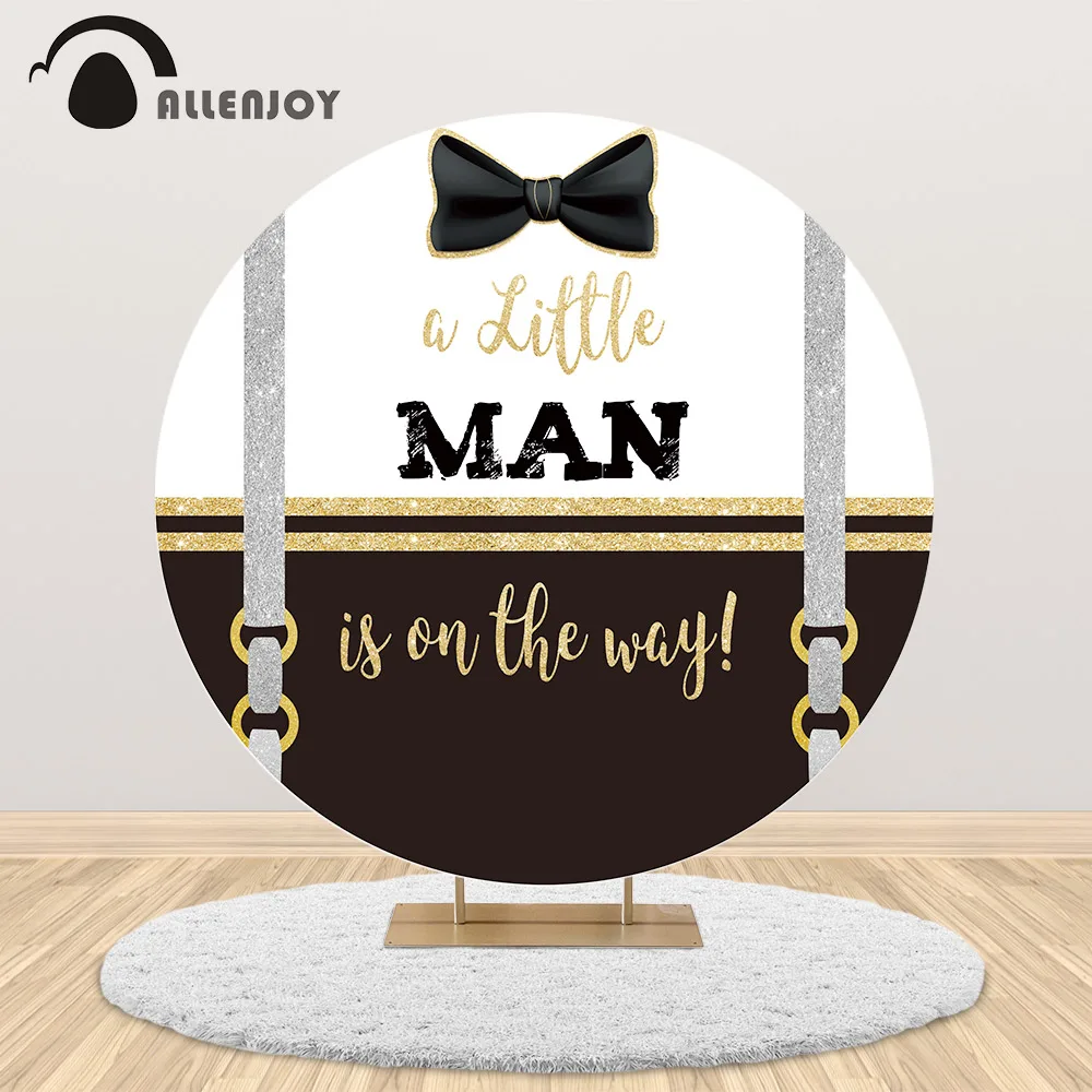 Allenjoy маленький джентльмен круглый фон круг крышка галстук Новорожденный ребенок