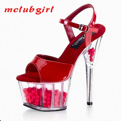 Mclubgirl 15 см каблук модный рыбий рот хрустальный шар один слов Пряжка сексуальный