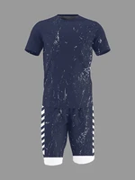 2021 new mens t shirt shorts set summer breathable casual t shirt running set fashion harajuku printed male sport sets
