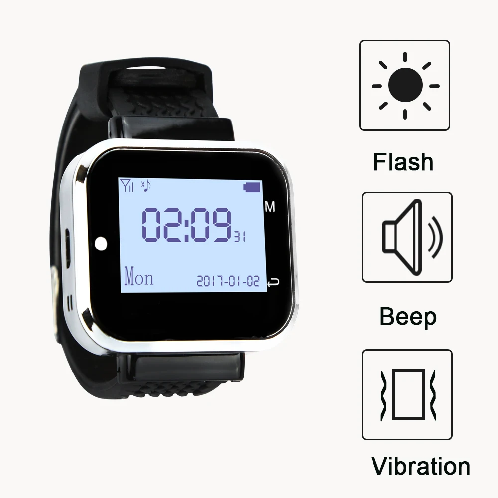 Колокольчики 10 кнопки вызова + 1 часы пейджер приемник Беспроводной Услуги