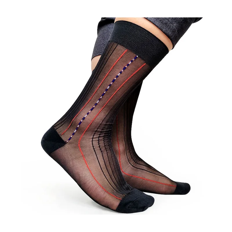 Сексуальные полупрозрачные мужские носки деловые Свадебные нейлоновые шелковые