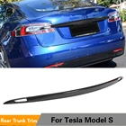 Углеродное волокно задний багажник загрузки крыла Спойлер для Tesla модель S 2012 - 2020 углеродного волокна задний багажник загрузки губы декоративные накладки на крыло
