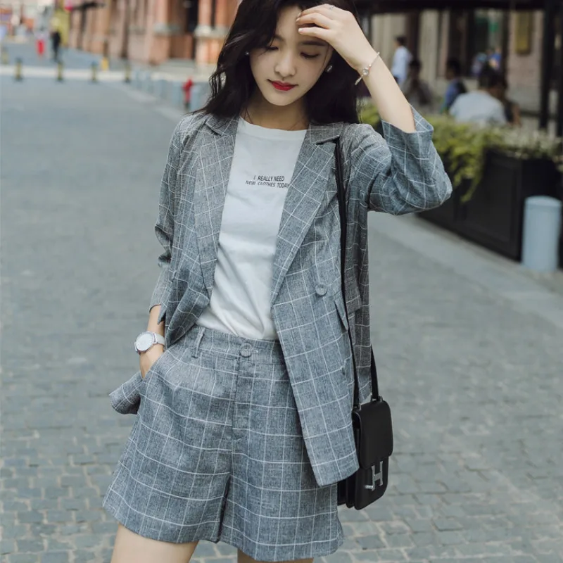 Женская одежда стильный костюм женский офисный из двух предметов двубортный в