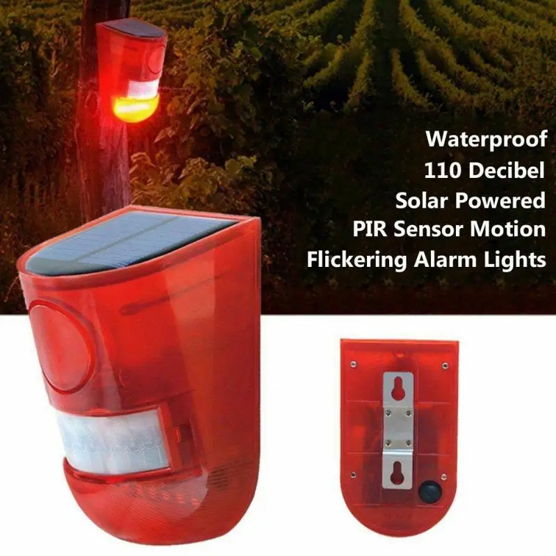 

Outdoor Solar Wireless PIR Motion Sensor Waterproof Siren For Garden Home Burglar Home Security Alarm System Solar Alarm Light