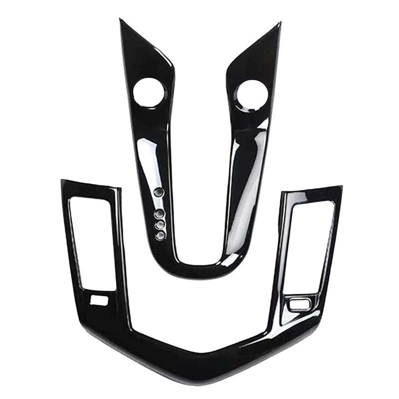 

2PCS Car Central Console Decoration Cover Gear Shift Panel Frame Decoration Trim Sticker for Chevrolet Cruze 2009-2015