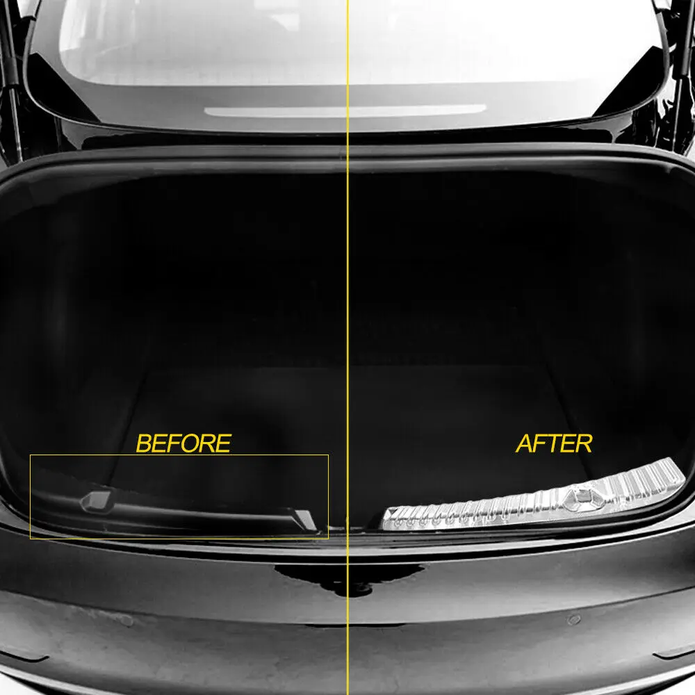 Anti scratch Bumper Protector Plate Replacement Stainless Steel Rear Sill For Tesla Model 3 17-19 | Автомобили и мотоциклы