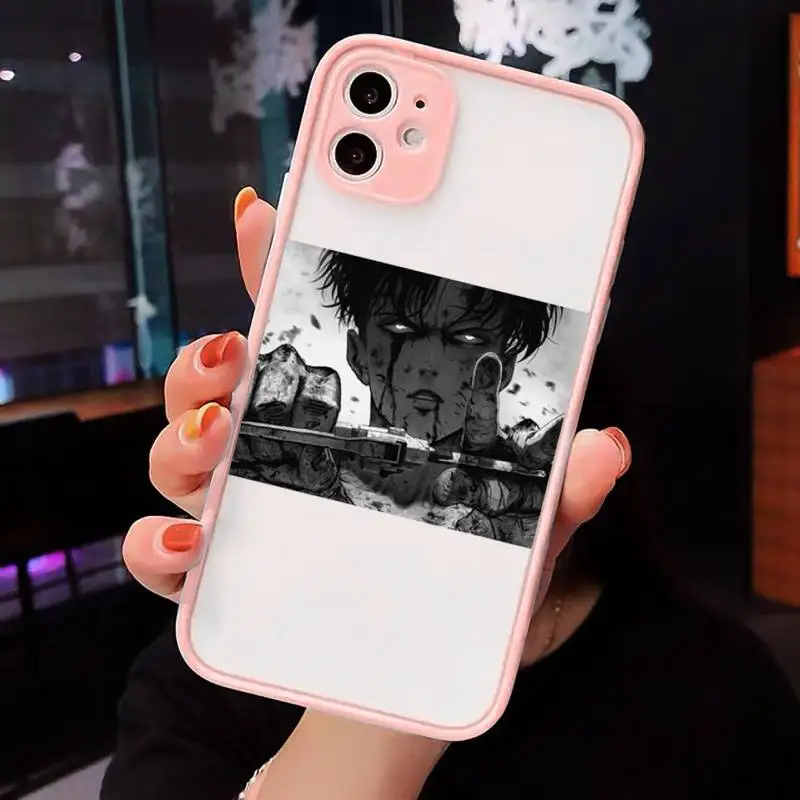 

Anime Attacking Giant Phone Case matte transparent For iphone 7 8 11 12 plus mini x xs xr pro max cover