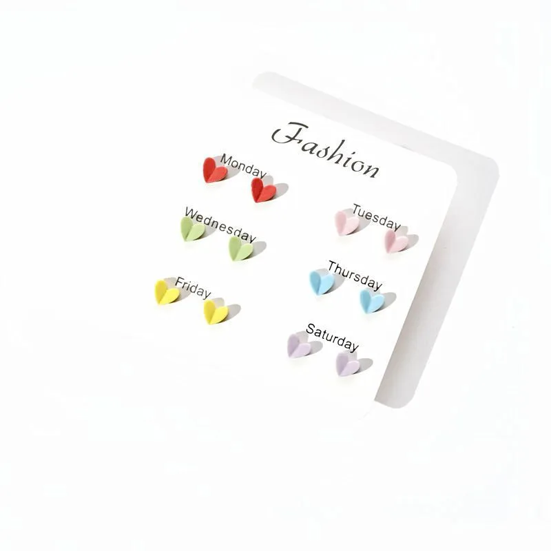 6 парт/упр. Маленькие милые серьги гвоздики женские в корейском и японском стиле с