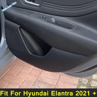 lapetus car door anti kick pad carbon fiber look protective strip sticker anti dirty film cover for hyundai elantra 2021 2022