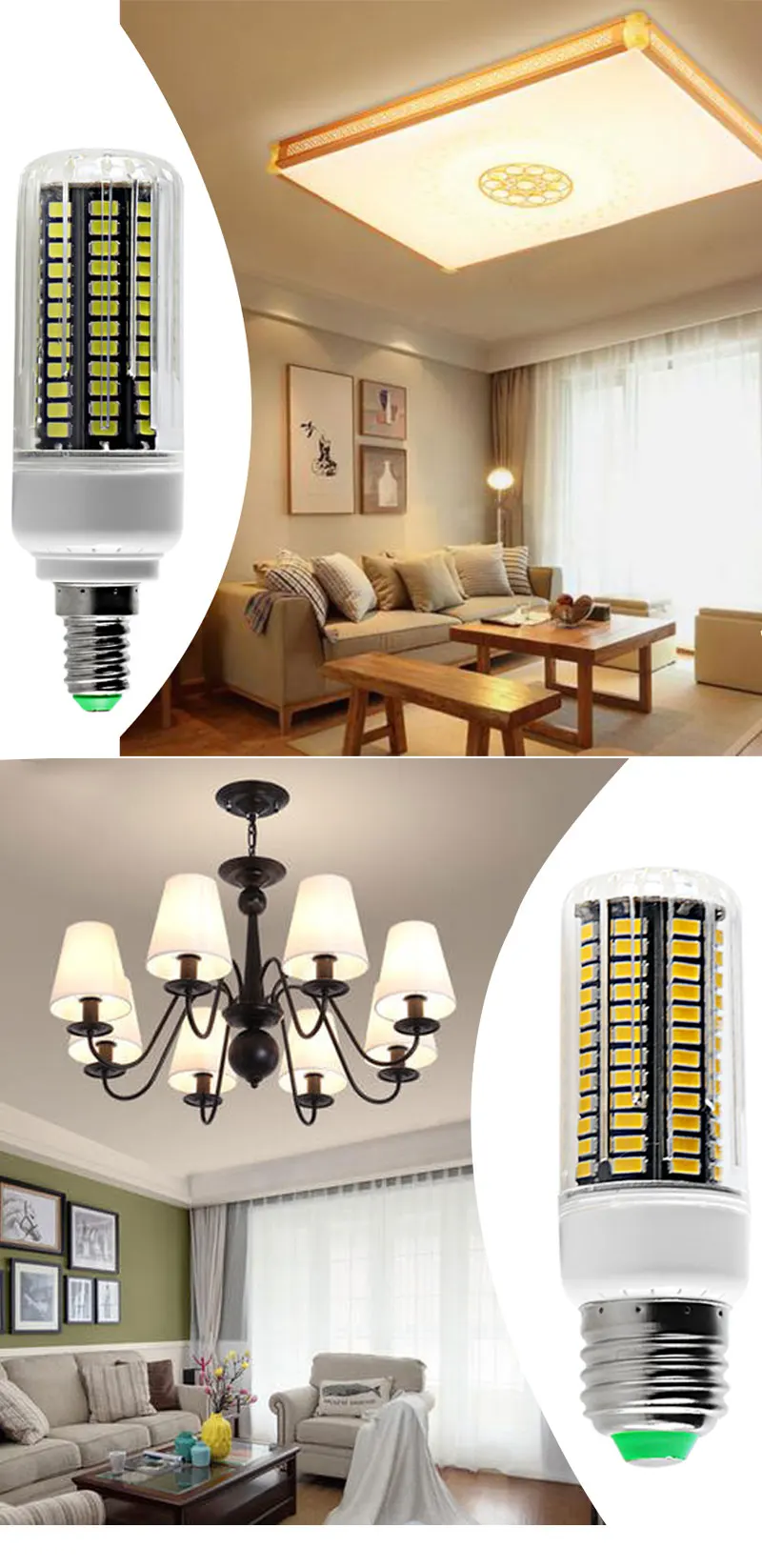 Лампа Светодиодная лампа E27 E14 110V 220V 21W кукурузные лампы супер SMD 5730 105 светодиодные прожекторы свечи для домашнего освещения E 27 высокой мощности